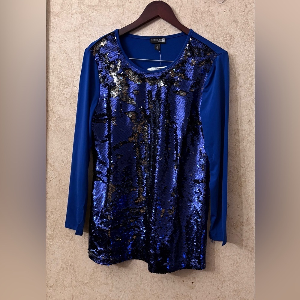 Antthony Royal Blue Sequin Blouse